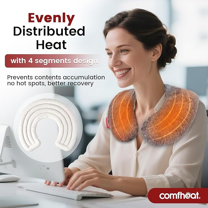 Lavender Microwave Neck Pillow, Heatable/Chillable Microwaveable Heated Neck Wraps for Pain Aromatherapy with Removable Washable Cover, Great for Relaxation and Pain Relief