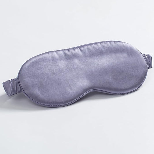 100% 22 Momme 6A Grade Double-Sided Pure Mulberry Silk Eye Mask Soft Breathable Sleep Blindfold with Elastic Headband for Men and Women Pack of 1 (Purple)