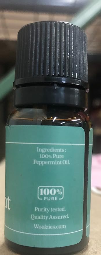 Woolzies Peppermint Essential Oil 4 Fl Oz 100% Pure Organic Therapeutic Undiluted Aromatherapy Mint Oil for Diffusers Humidifiers Topical Use for Hair Growth Skin Headaches Muscle Pain