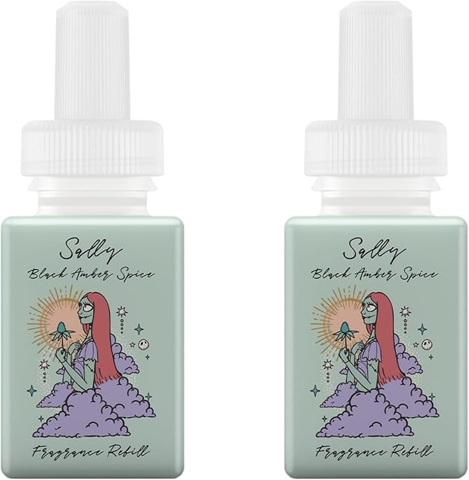Pura Disney Collection Scent Refill - Smart Home Air Diffuser - Home Scent Refill - Up to 120-Hours of Premium Fragrance per Vial - Safe Diffuser Fragrance - 2 Pack, Sally Black Amber Spice