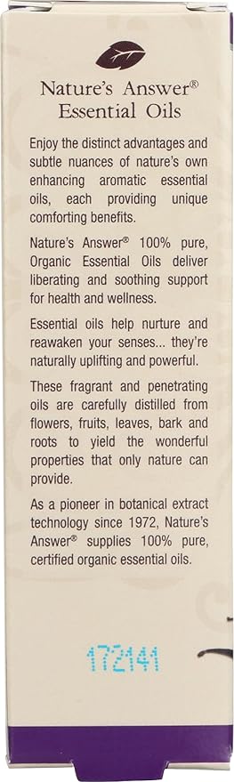 Nature's Answer 100% Pure Organic Essential Oil Blend, 0.5-Ounce, Vanilla/Cinnamon