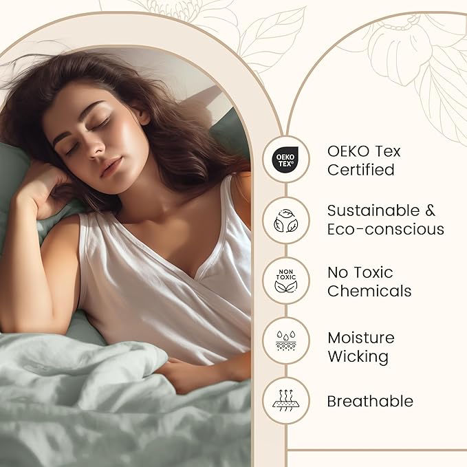 Deep Pocket Full Sheets Set, Egyptian Cotton Sheets Full Size Bed Set with Elasticated Fitted Sheet & Pillowcase Sets, Soft & Comfy 800TC Sateen, No Pill & Shrink Luxury Bedding, Sage Green Sheet