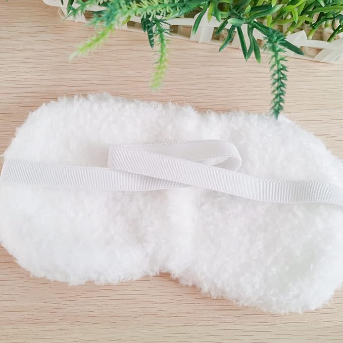 Cute Animal Sleeping Mask Soft Plush Blindfold Cute Rabbit Panda Koala Eye Cover Eyeshade for Kids Teens Girls Women (Dog White)