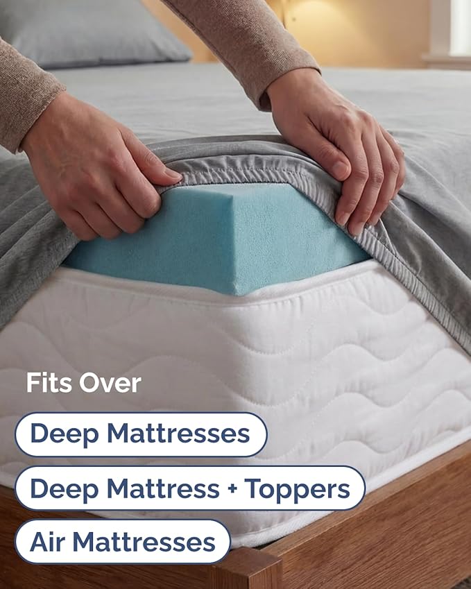 Extra Deep Twin XL Sheet Set - 4 Piece Breathable and Cooling Sheets - Hotel Luxury Bedding for Women, Men, Kids & Teens - Easy Secure Fit - Soft & Wrinkle Free - Extra Deep Pockets - Heathered Grey