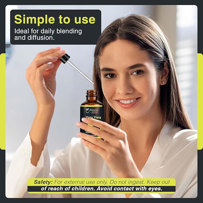 Ylang Ylang Essential Oil for Diffusers | Natural Aroma Oil for Home Fragrance, Humidifier & DIY Candle Making, Long Lasting Scent for Office, Bedroom & Soothing Scent 4 Fl Oz (120 mL)