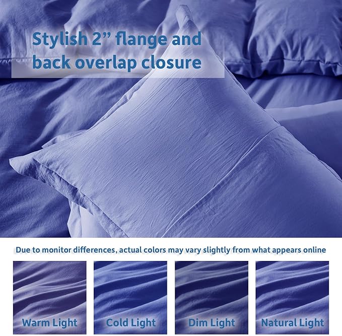Nestl Royal Blue Duvet Cover Queen Size - Soft Double Brushed Queen Duvet Cover Set, 3 Piece, with Zipper Closure, 1 Duvet Cover 90x90 inches and 2 Pillow Shams