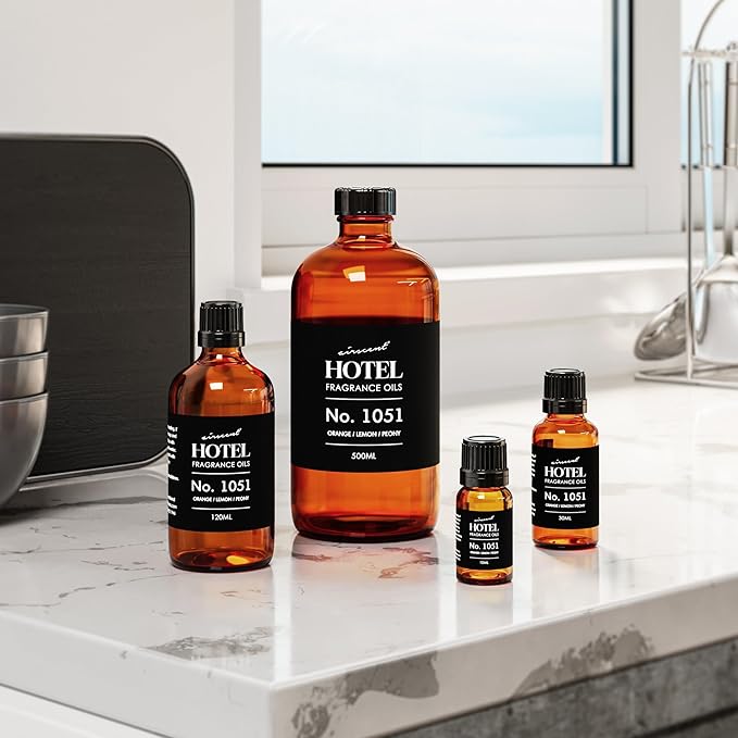 AirScent Citrus Zest Hotel Diffuser Oil No. 1051 - Orange Lemon Peony - Premium Fragrance Oil for Ultrasonic and Waterless Diffusers and Crafting - 30 mL, 1 fl oz Glass Dropper Bottle