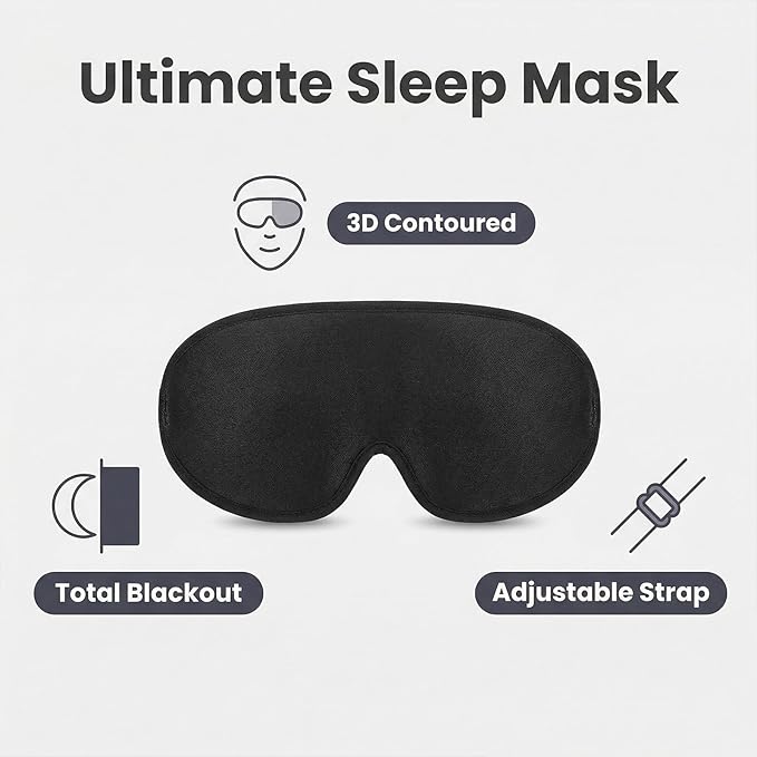 2 Pack Sleep Masks 3D Contoured Side Sleeper Women Men Soft Eye Mask for Sleeping Travel Nap Rest