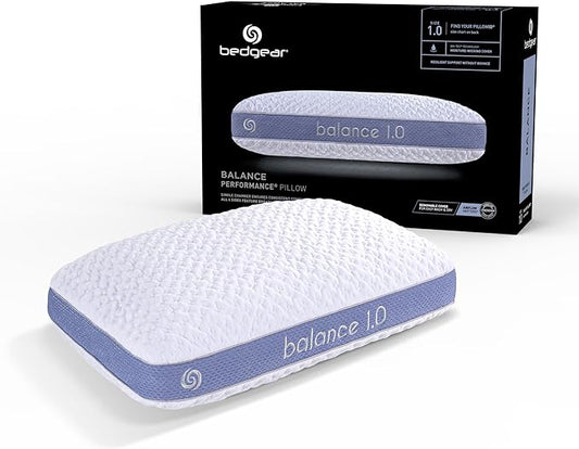 Bedgear Balance 1.0 Cooling Pillow – Moisture-Wicking Performance Bed Pillow for Hot Sleepers, Medium Support, Air-X Mesh, Dri-Tec Cover, Washable