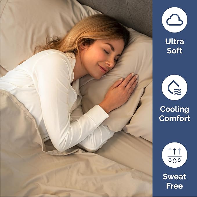 Queen 6 Piece Sheet Set - Comfy, Breathable & Cooling - Hotel Luxury Bedding for Women, Men, Kids, Teens and Children - 1 Flat & 1 Fitted Sheet & 4 Pillowcases w/ Deep Pockets - Wrinkle Free - Cream