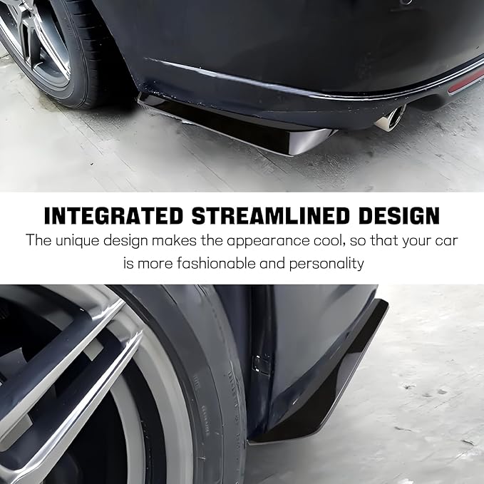 Wuyaoyao 2PCS Car Rear Bumper Diffuser Spoilers, Anti-Collision Front Bumper Lip Protector, Rear Bumper Guard Diffuser Splitter, Bumper Side Skirt Lip Body Kit, Exterior Car Decoration