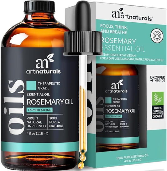 Artnaturals Rosemary Essential Oil (4.0 Fl Oz / 118ml) - 100% Pure Rose Mary Oils - Therapeutic Grade Best for Hair Growth, Natural Healing Solution, Aromatherapy & Diffuser