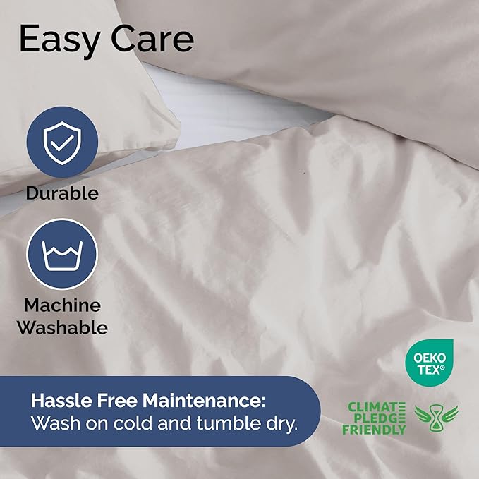 Duvet Cover Cal King Size Set - Extra Soft Cal King Duvet Cover 104" x 98" with 2 Pillow Shams - Hotel Luxury, Easy Care & Fade Free w/ Zipper Closures & Ties - Comfy, Cozy & Breathable (Light Grey)