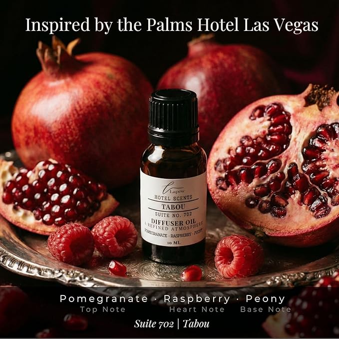 Lapew Hotel Scents Luxury Diffuser Oil | Tabou Suite 702 | Inspired by the Palms Hotel Las Vegas | Hotel Fragrance Oil for Nebulizer & Waterless Diffuser | 10ml