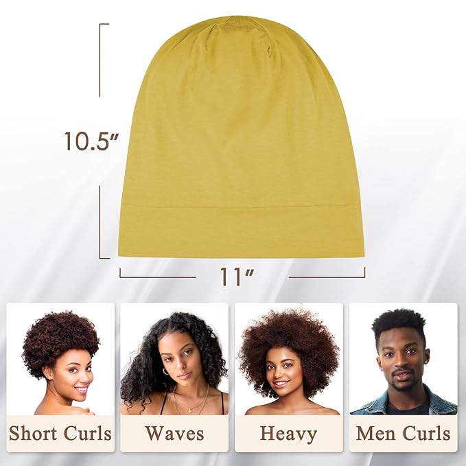 OLESILK 100% Mulberry Silk Bonnet for Sleeping Women, Silk Hair Wrap for Sleeping for Women&Men, Real Silk, Not Satin, Yellow