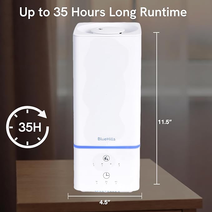 BlueHills 2000 ML Essential Oil Diffuser Humidifier Combo Square White Aroma Diffuser for Large Room Home 2 Liter Extra Large Capacity Long Run High Mist Huge Area Modern Design 2L - Solid White H201