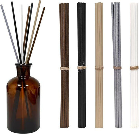 5 Mixed Colors 10inch Diffuser Replacement Sticks - 60Pcs Fiber Reed Fragrance Sticks Refill for Home and Bathroom - Rattan Essential Oil Sticks for Scented Diffuser