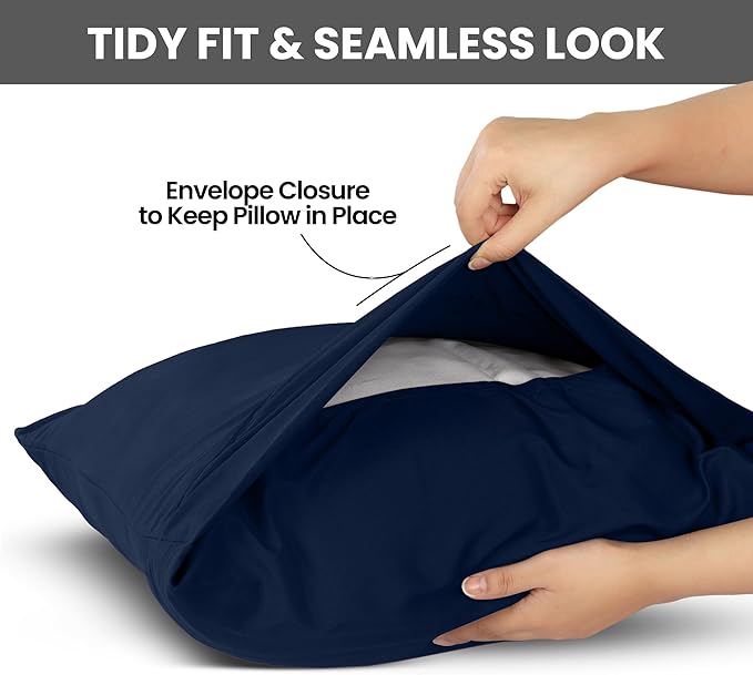 Utopia Bedding King Pillow Cases - 2 Pack - Envelope Closure - Soft Brushed Microfiber Fabric - Shrinkage and Fade Resistant Pillow Covers King Size 20 X 40 Inches (King, Navy)