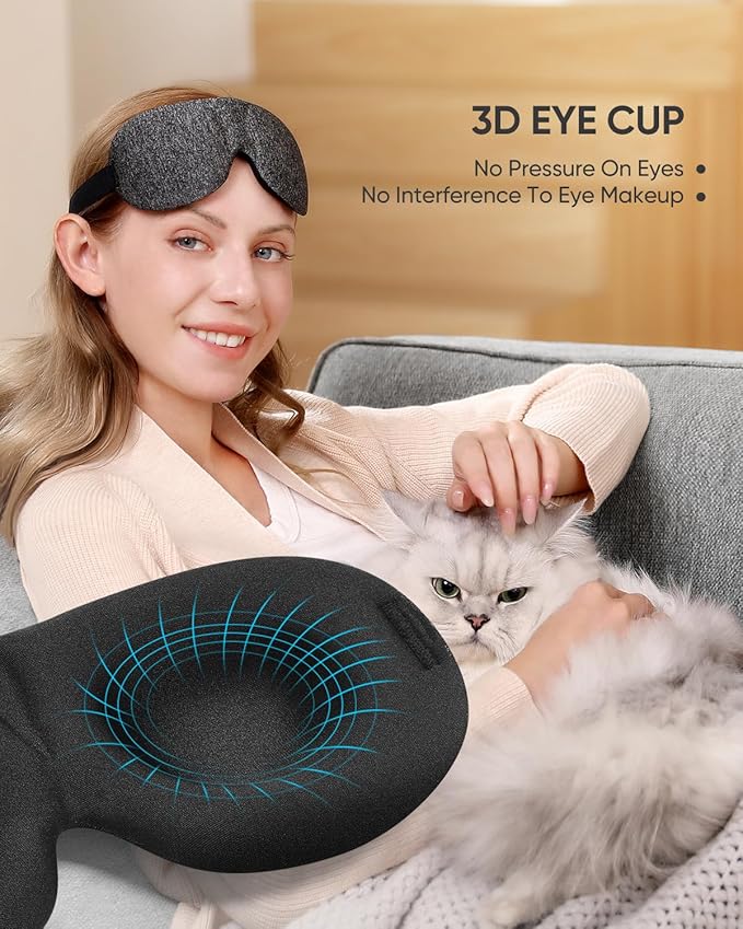 Sleep Mask for Side Sleeper 6 Pieces, 100% Blackout 3D Eye Mask for Sleeping, Night Blindfold for Men Women