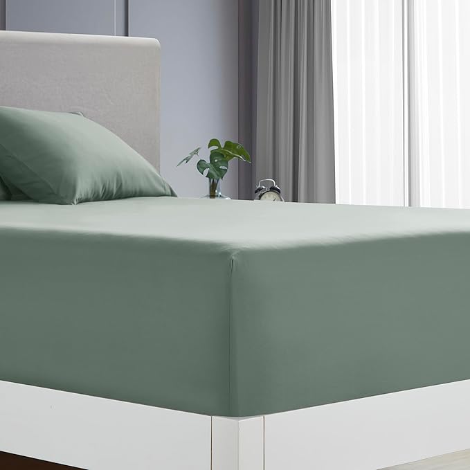 Clara Clark Full Sheets - Hotel Luxury 6 Piece Bed Sheets for Full Size Bed - Soft Bedding Sheets & Pillowcases, Fits Mattress up to 16 inch deep. Full, New Sage Green