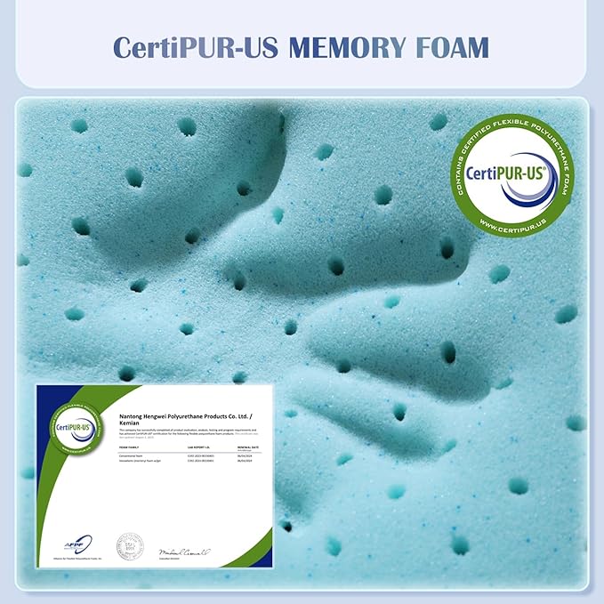 Adjustable Memory Foam Pillow - Combined Thin Pillow to Adjust Softness/Support, 10 Heights of Adjustable Piliow for Neck Pain Relief, CertiPUR-US Memory Foam Plilow for Stomach/Side/Back Sleeper