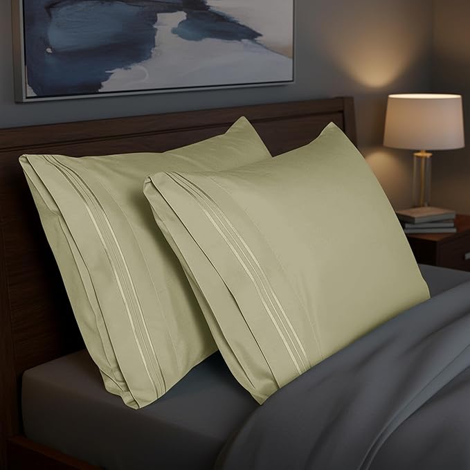 Elegant Comfort Premium Hotel Quality 2-Piece Pillowcase Set, Luxury & Softest 1500 Thread Count Egyptian Quality Bedding Pillowcases, Wrinkle and Fade Resistant