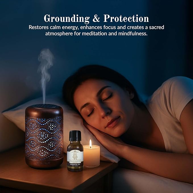 Palo Santo & Sage Smudge Essential Oil – White Sage & Palo Santo Blend for Cleansing, Grounding & Protection – Highly Concentrated Smokeless Energy Clearing for Diffusers, Rituals & Meditation (15ml)