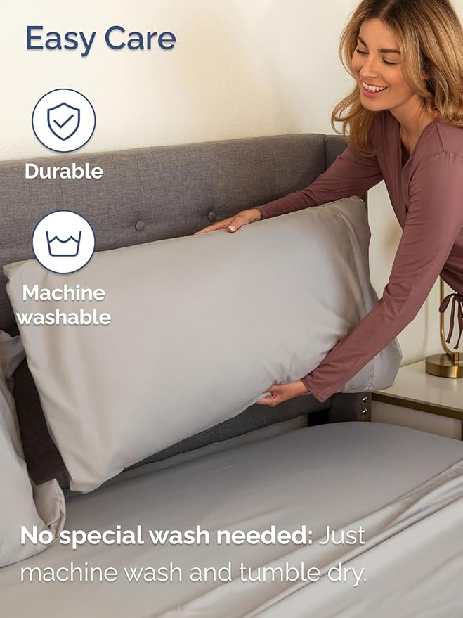 Extra Deep Full Sheet Set - 6 Piece Breathable and Cooling Sheets - Hotel Luxury Bedding for Women, Men, Kids & Teens - Easy & Secure Fit - Soft, Wrinkle Free & Comfy - Extra Deep Pockets - Light Grey