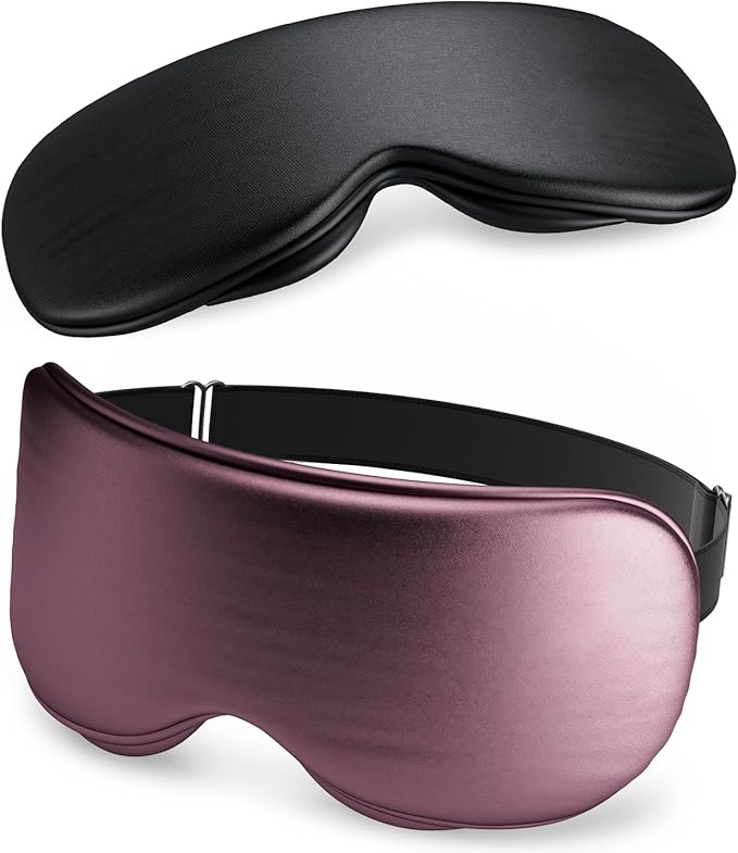 Eye Mask - Sleep Mask for Women & Men, Eye Relief, Improved Sleep, Washable and Travel (Purple & Black)