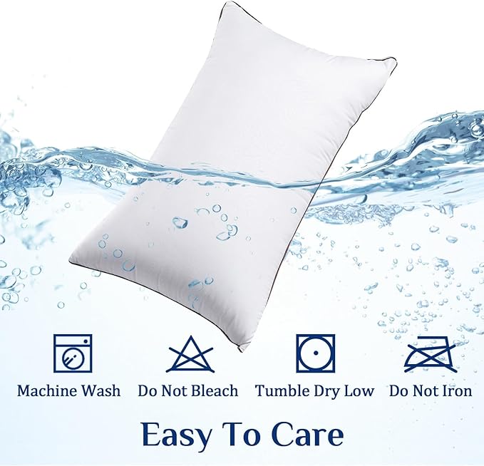 JOLLYVOGUE Pillows Queen Size for Sleeping, Soft and Supportive Bed Pillow with Down Alternative Filling for Side and Back Sleepers, Hotel Collection