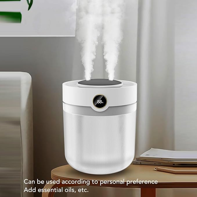 ASHATA 2000ML Dual Mist Top Fill Humidifier & Essential Oil Diffuser with Color LED Lights, 2 Spray Modes, Quiet Cool Mist Humidifiers for Bedroom Office Home