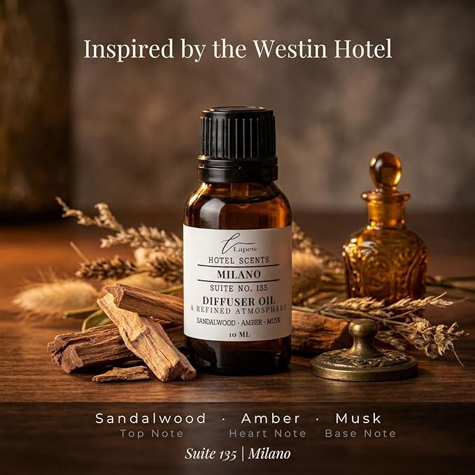 Lapew Hotel Scents Luxury Diffuser Oil | Milano Suite 135 | Inspired by the Westin Hotel | Hotel Fragrance Oil for Nebulizer & Waterless Diffuser | 10ml