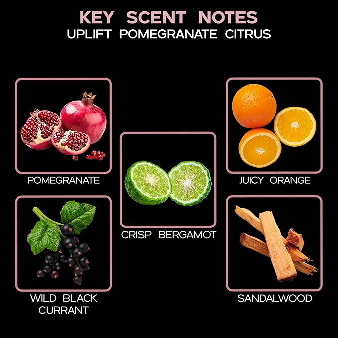 Uplift Pomegranate Citrus Diffuser Oil - Luxury Essential Oils for Diffuser Refill & Air Freshener Room Spray - Long-Lasting & Natural Home Fragrance, Scented Oil for Diffusers, USA Made, 4oz