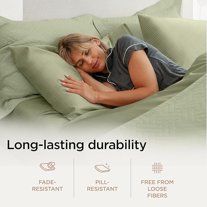 Threadmill Luxury King Pillow Cases 2 Piece Set| 800 Thread Count Jacquard Celine Sage Green | 100% Pure Cotton fits King Pillow | ELS Smooth Finish Pillow Protectors