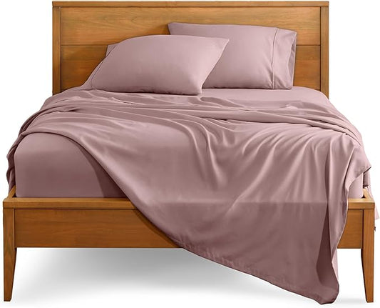 Bare Home California King Sheet Set - 1800 Ultra-Soft Microfiber Cal King Bed Sheets - Double Brushed - Deep Pockets - Easy Fit - 4 Piece Set - Bed Sheets (California King, Mauve)