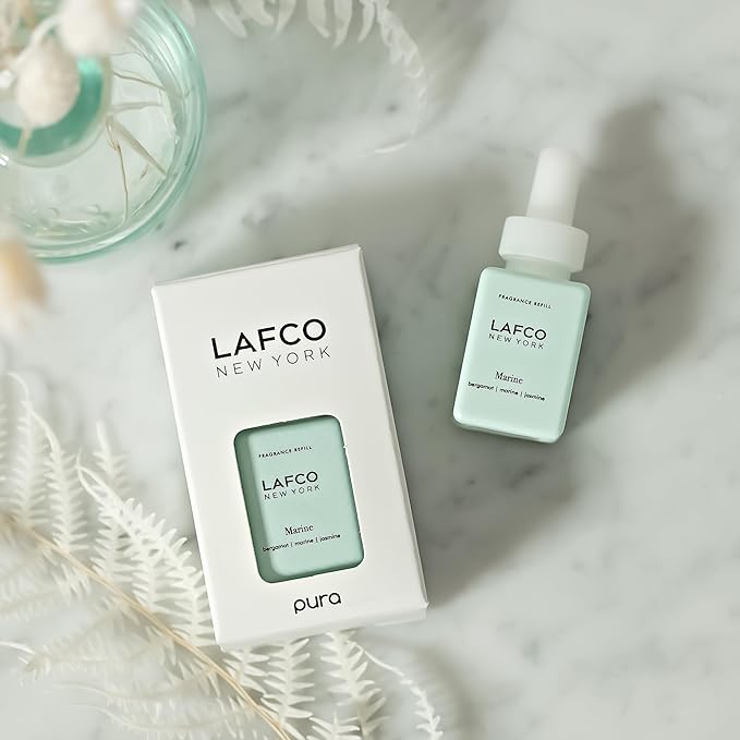 LAFCO New York Pura Smart Device Refill, Marine - Pack of 2 - Vial Delivers Up to 2 Weeks of Fragrance Life - Made in the USA