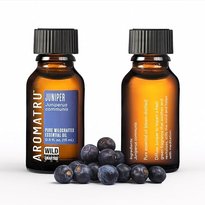 AromaTru Elevate Essential Oil Kit – Indian Frankincense, Balsam Fir, Juniper, and Cypress – Organic & Wildcrafted – ISO Certified – No Synthetic Fillers – Ethically Sourced
