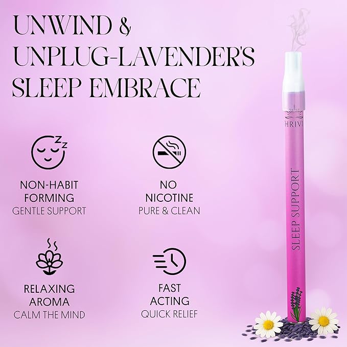Melatonin Diffuser Pen – Nicotine Free Herbal Sleep Aid with Lavender & Ashwagandha | Aromatherapy Pen for Anxiety Relief & Relaxation | Natural Melatonin Inhaler