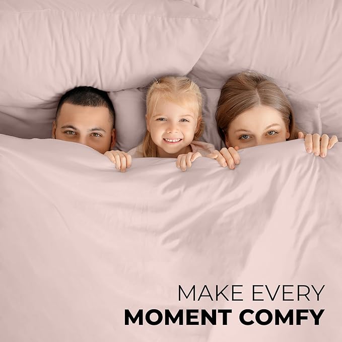 ROYALE LINENS 4 Piece King Sheets Set - Soft Brushed 1800 Microfiber Bedding - 1 Fitted and 1 Flat Sheet, 2 Pillow Cases - Wrinkle Free & Fade Resistant - Hotel Luxury Bed Sheets Set (Pink, King)