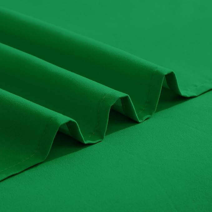 Elegant Comfort Luxurious 1500 Premium Hotel Quality Microfiber Three Line Embroidered Softest 4-Piece Bed Sheet Set, Wrinkle and Fade Resistant, Twin/Twin XL, Emerald Green