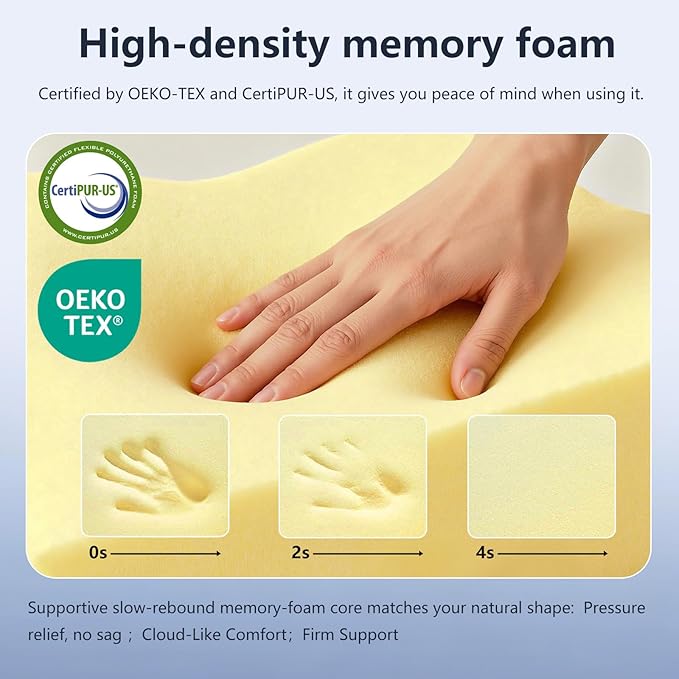 Cervical Pillow for Neck Pain Relief: Ergonomic Orthopedic Memory Foam Pillow for Adults Seniors - Dual Heights for Back Narrow Shoulder Side Sleepers with Cooling Breathable Washable Cover
