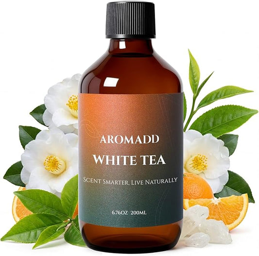 Aromadd Aromadd White Tea Diffuser Oil Inspired by Luxury Hotel Scent, Essential Oils for Waterless Diffuser, White Tea & Bergamot, Long-Lasting & Natural Home Fragrance - 6.76 fl oz (200 mL)