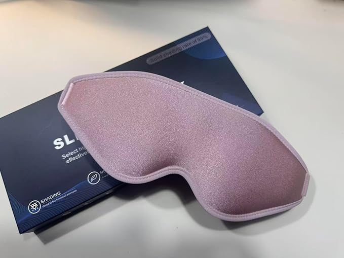 3D Sleep Eye mask -Luxury Sleep Eye Mask for Side Sleeper Men Women, Zero Eye Pressure 3D Sleeping Mask, Light Blocking Design Night Blindfold, Soft Eye Shade Cover for Travel (Pink)