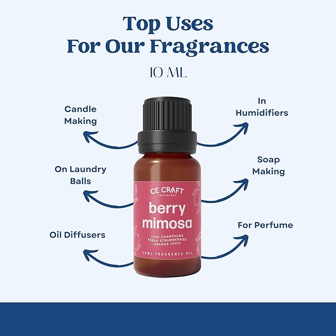 CANDECraftCo Premium Fragrance Oil – Diffuser Oils Fragrances Scented for Home, Candle Soap Making Supplies, Aromatherapy Blends for House (0.34 Fl Oz) (2-Pack, Brazilian Jasmine & Dragonfruit)