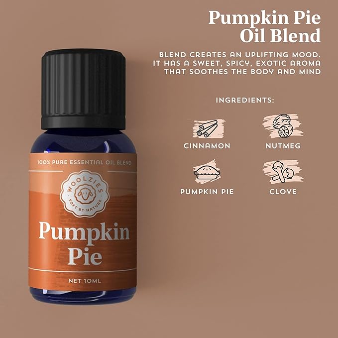 Woolzies Autumn Bakery Fall Essential Oil Set of 3 | Includes Pumpkin Pie, Cinnabake & Orange Twist | 10ML