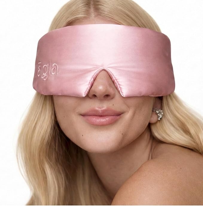 Nãgla. 30 Momme Mulberry Silk Sleep Mask - Luxury Eye Mask with Adjustable Strap, Breathable & Hypoallergenic, Oeko-TEX® Certified, Premium Gift Box (Pink)