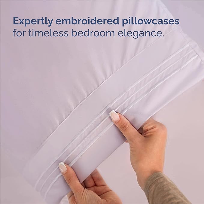 Split King Size 5 Piece Sheet Set - Comfy Breathable & Cooling Sheets - Hotel Luxury Bed Sheets for Women & Men - Deep Pockets, Easy-Fit, Soft & Wrinkle Free Sheets - Light Lavender Oeko-Tex Sheets