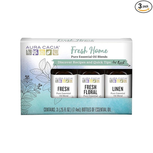 Aura Cacia Fresh Home Essential Oil Kit - Light Aroma, No Synthetic Fragrances