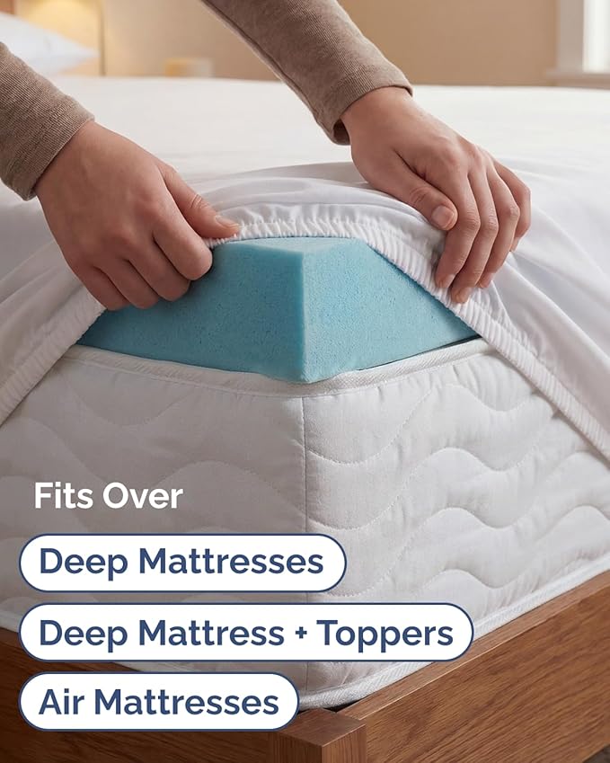 Extra Deep Twin XL Sheet Set - 4 Piece Breathable and Cooling Sheets - Hotel Luxury Bedding for Women, Men, Kids & Teens - Easy & Secure Fit - Soft, Wrinkle Free and Comfy - Extra Deep Pockets - White