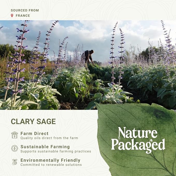 Clary Sage Essential Oil - Direct from France - Steam Distilled - Aceite de Salvia Esclarea for Aromatherapy, Massage, Diffuser, DIY Candle and Soap Making - 8oz